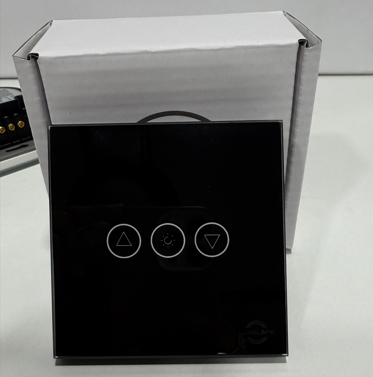 Tuya WiFi Touch Dimmer Switch, 86*86mm Tempered Glass, Compatible with Alexa & Google Home, 300W Load, Fire-Proof PC, IOS/Android Support